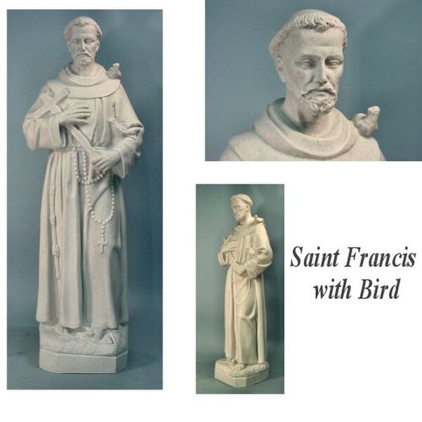 Saint Francis statue classical design faux granite